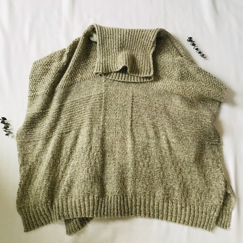 Marled Turtleneck Poncho